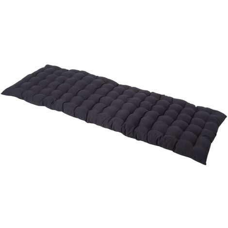 HOMESCAPES Black Bench Cushion Three Seater   57334877 1 