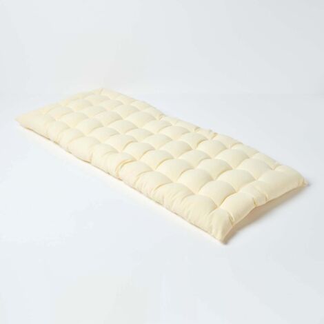 HOMESCAPES Cream Bench Cushion, Two Seater