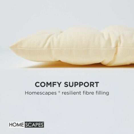 HOMESCAPES Cream Bench Cushion, Three Seater