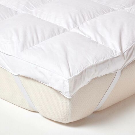 HOMESCAPES Goose Feather Bed Super King Size Mattress Topper