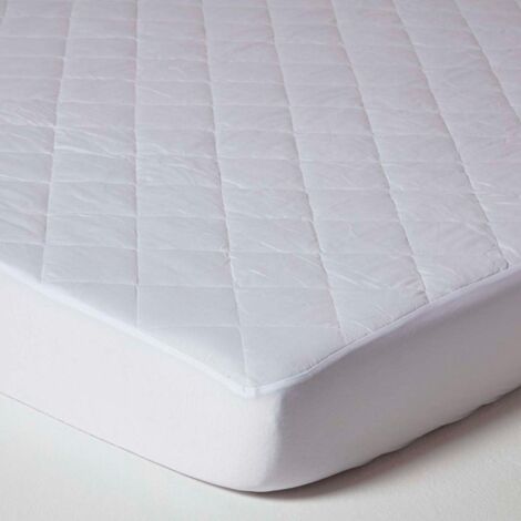 HOMESCAPES Quilted Mattress Protector, Small Double