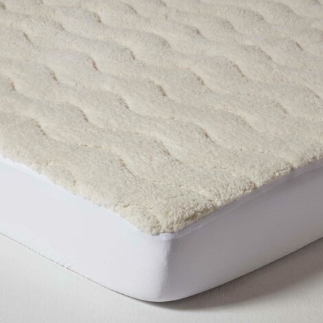HOMESCAPES Luxury Thick Fleece Mattress Topper, King Size