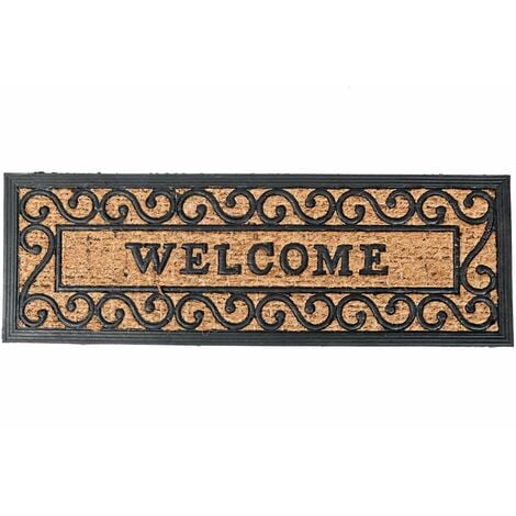 HOMESCAPES Welcome Rubber and Coir Doormat