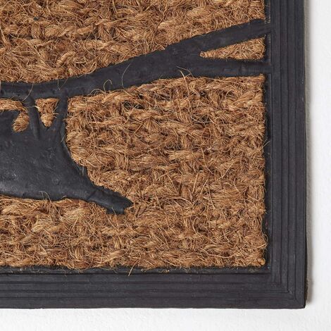 HOMESCAPES Decorative Birds Non Slip Coir Doormat