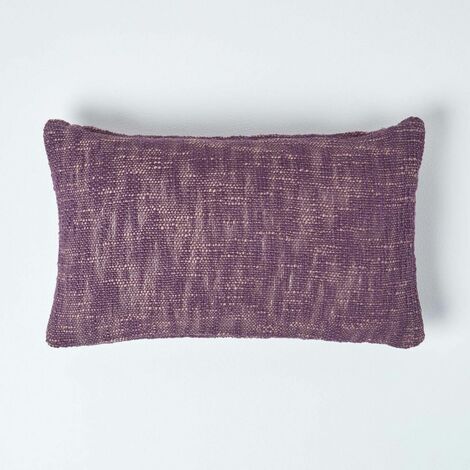 HOMESCAPES Nirvana Cotton Mauve Rectangular Cushion Cover, 30 x 50 cm