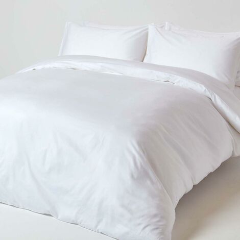 HOMESCAPES White Organic Cotton Duvet Cover Set 400 Thread count ...