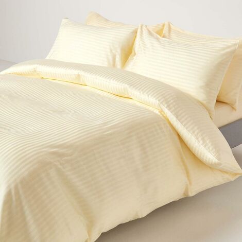 HOMESCAPES Pastel Yellow Egyptian Cotton Duvet Cover Set 330 Thread Count, King - Pastel Yellow