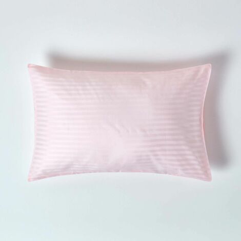 HOMESCAPES Pink Egyptian Cotton Satin Stripe Housewife Pillowcase 330 Thread Count - Pink