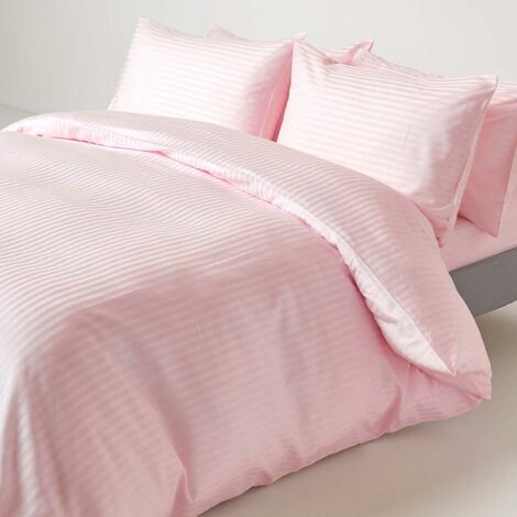 HOMESCAPES Pink Egyptian Cotton Duvet Cover Set 330 Thread Count, Single - Pink