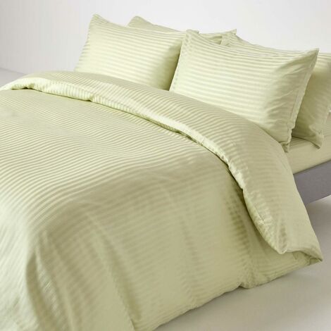 HOMESCAPES Sage Green Egyptian Cotton Duvet Cover Set 330 Thread Count, Super King - Sage green (1/4)