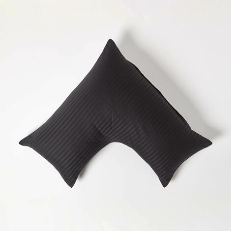 HOMESCAPES Black Egyptian Cotton Super Soft V Shaped Pillowcase 330 Thread Count - Black