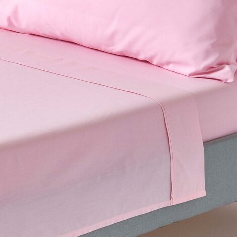 HOMESCAPES Pink Egyptian Cotton Flat Sheet 200 Thread Count, Double - Pink