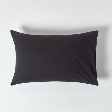 HOMESCAPES Black Egyptian Cotton Housewife Pillowcase 200 Thread Count - Black