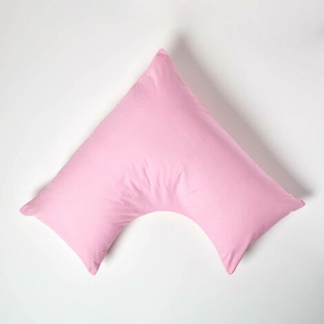 HOMESCAPES Pink Egyptian Cotton V Shaped Pillowcase 200 Thread Count - Pink (1/4)