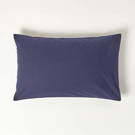 HOMESCAPES Navy Blue Egyptian Cotton Housewife Pillowcase 200 Thread Count, Standard Size - Navy Blue