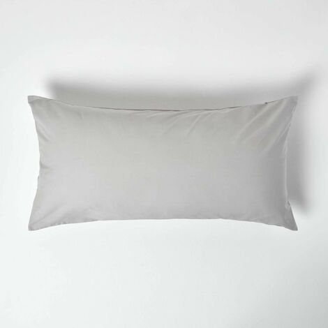 HOMESCAPES Silver Grey Continental Egyptian Cotton Pillowcase 200 Thread Count, 40 x 80 cm - Silver Grey