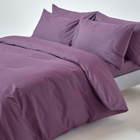 HOMESCAPES Grape Egyptian Cotton Duvet Cover Set 200 Thread Count, Double - Grape