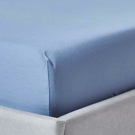HOMESCAPES Air Force Blue Egptian Cotton Fitted Sheet 1000 Thread Count, Small Double - Air force blue (1/4)