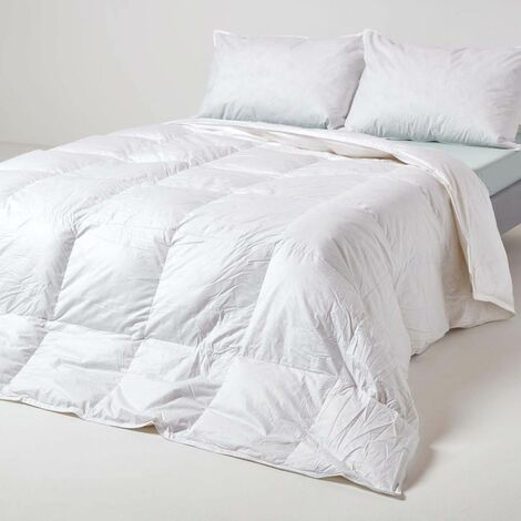 HOMESCAPES Luxury White Duck Down 9 Tog Double Size Duvet