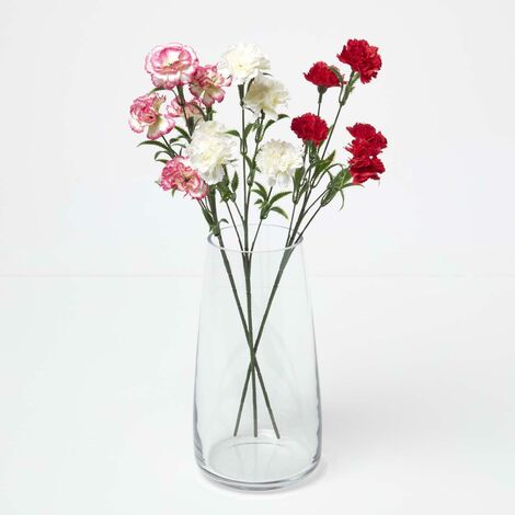 HOMESCAPES Artificial Carnation Spray Single Stem Set of 3, 55cm