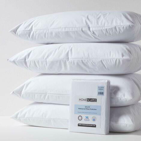 HOMESCAPES Waterproof Pillow Protectors 40 x 80 cm, Pack of 4