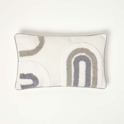HOMESCAPES Grey Faux Suede Coccyx Cushion