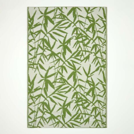 HOMESCAPES Outdoor Rug Waterproof, Green Zena Tropical, 180 x 270 cm