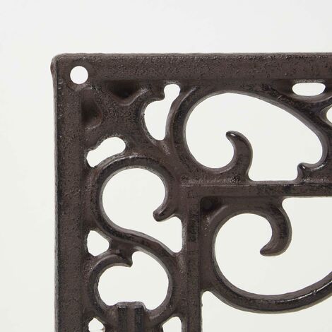 HOMESCAPES Brown Cast Iron Parisian Style Flowerpot Holder