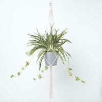HOMESCAPES Artificial Hanging Basket Spider Plant, 95 cm - Green