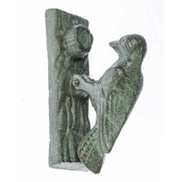 HOMESCAPES Green Cast Iron Bird Door Knocker - Natural - Natural