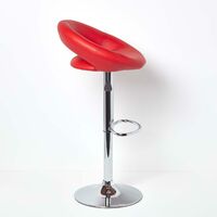 HOMESCAPES Harrow Faux Leather Swivel Bar Stool Red - Red - Red