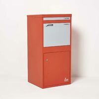 SMART PARCEL BOX Extra Large Front & Rear Access Red Parcel Drop Box - Red - Red
