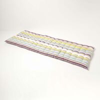 HOMESCAPES Osaka Stripe Bench Cushion 3 Seater - Green