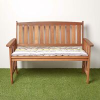 HOMESCAPES Osaka Stripe Bench Cushion 3 Seater - Green