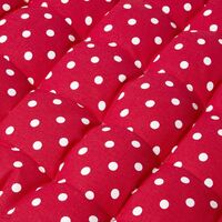 HOMESCAPES Red Polka Dot Bench Cushion 3 Seater
