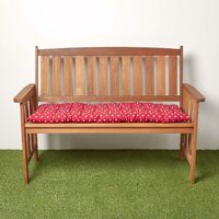 HOMESCAPES Red Polka Dot Bench Cushion 2 Seater - Red