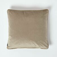 HOMESCAPES Gold Palm Tree Taupe Velvet Cushion - Natural