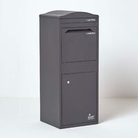 SMART PARCEL BOX Large Curved Top Front Access Dark Grey Parcel Drop Box - Grey