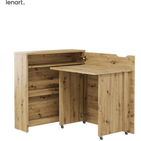 Lenart Work Concept Slim CW-02P ausziehbarer schreibtisch mit regalen - rechts - 79 cm tischplatte in handwerks-eiche