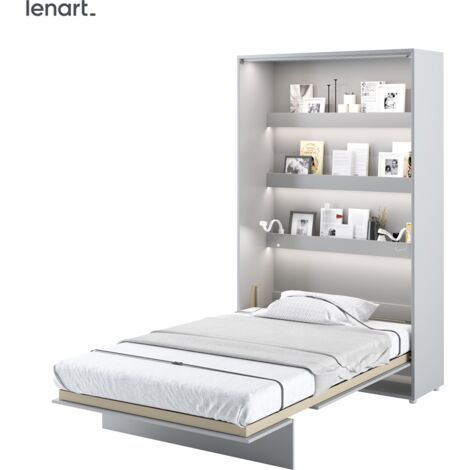 Lenart Schrankbett Wandbett BED CONCEPT 02 120x200 vertikal mattes grau