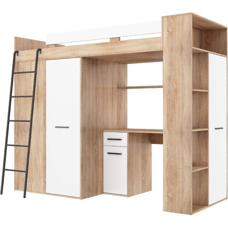 MOBILE ETAGENBETT KINDER VERANA L cm H190X120X236 EICHE WEISS