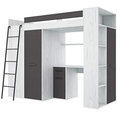 MOBILE ETAGENBETT KINDER VERANA L cm236x120x190h WEISS GRAPHIT