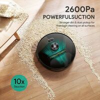 AUKEY Robot Aspirapolvere, Lavapavimenti 2 in 1 con Funzione di Lavaggio,  2600 Pa, Navigazione LiDAR e