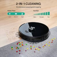AUKEY Robot Aspirapolvere, Lavapavimenti 2 in 1 con Funzione di Lavaggio,  2600 Pa, Navigazione LiDAR e
