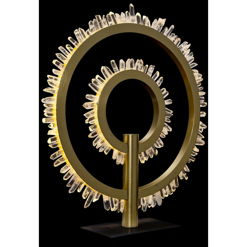 BRUBAKER Astronaut Skateboarder On The Moon - Lampe De Table 33 Cm Avec Anneau Led Lampe De Chevet Space Skateboard Avec Eclairage Indirect Et Prise Usb C Lampe Decorative Moderne Peinte A La Main