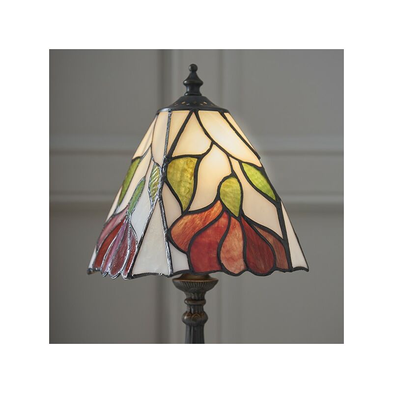 Lampe Tiffany Dragonfly Laiton antique,rouge,bleu,verre de style tiffany 1  ampoule 46cm