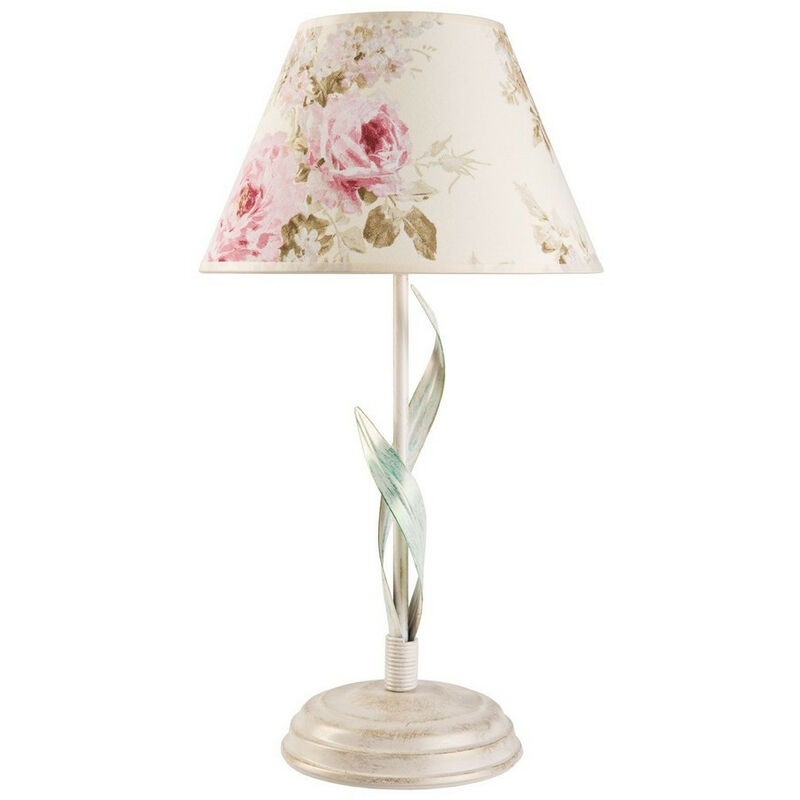 Lamkur Aleksis Lampe De Table Avec Abat Jour Avec Abat Jour En Tissu Blanc X E