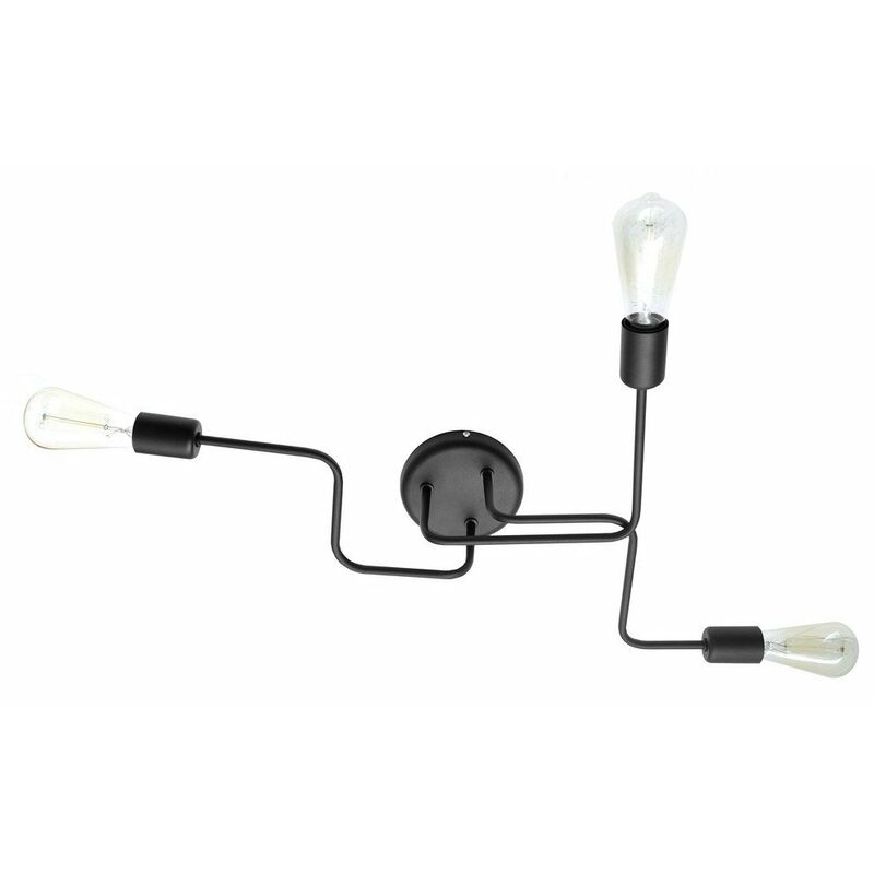 Helam Tube Plafonnier Semi Encastr Multi Bras Noir Cm