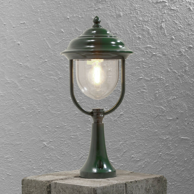 Konstsmide Parma Piédestal de poteau de porte moderne d'extérieur vert, IP43