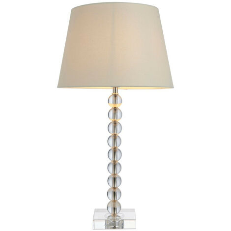REFLEXION - Lampe de chevet bouteille verre transparent et blanc